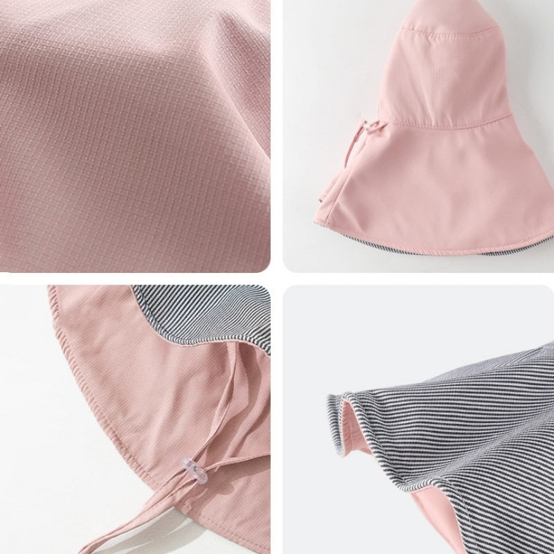 Double-Sided Striped Sun Hat Bucket Hat