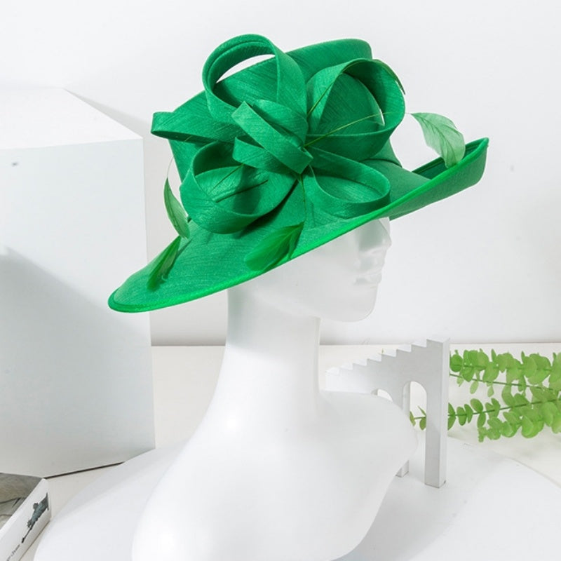 Top Hat Straw Hat with Floral Decoration