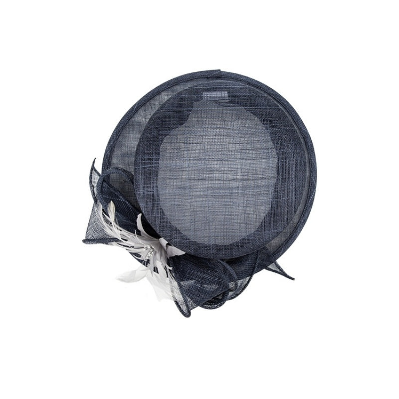 Top Hat with Feather Flower and Bow Decorations