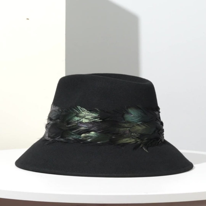 Felt Top Hat with Feather Webbing Decorations