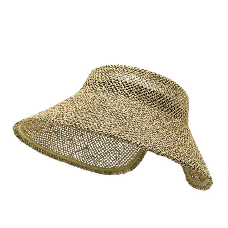 Foldable Straw Hat with Empty Top
