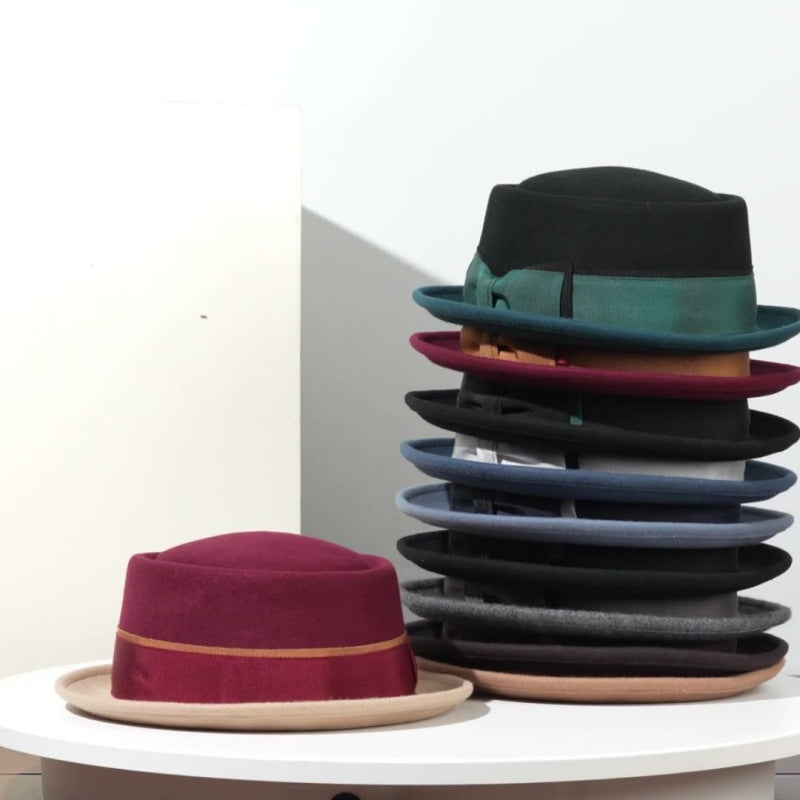 Felt Rolled-up Top Hat with Bow