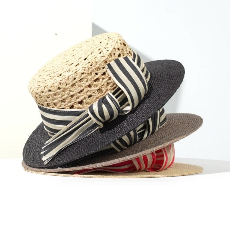 Hollow-carved Top Hat Sun Hat with Bow