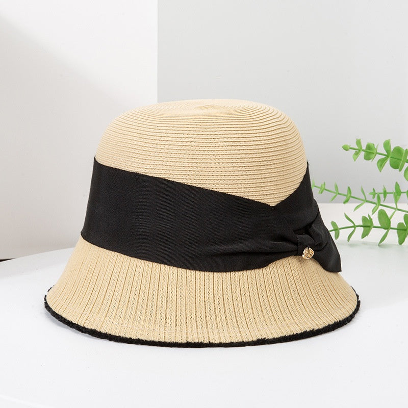 Sun Hat Cloche Hat with Bow Webbing