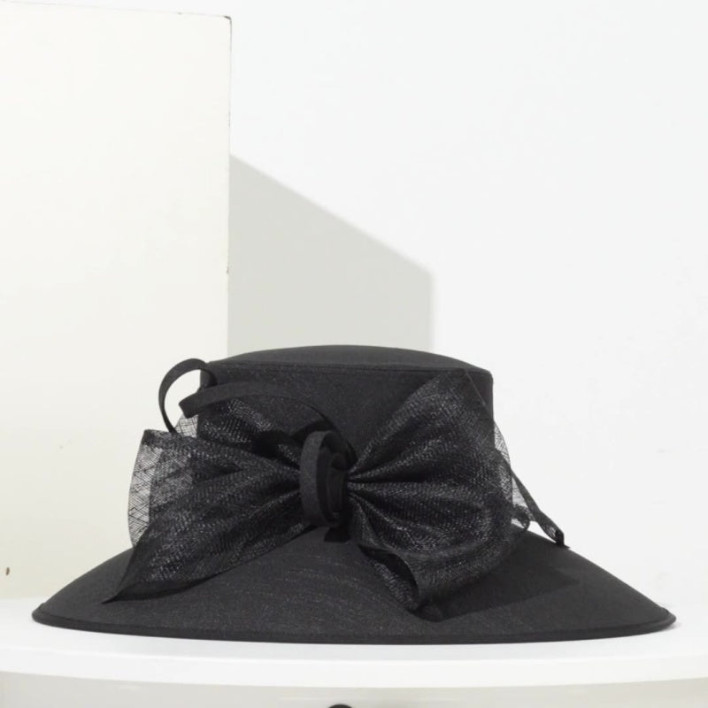 Cloche Hat Top Hat with Big Bow