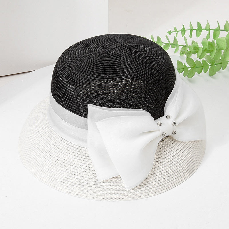 Sun Hat Straw Hat with Big Bow