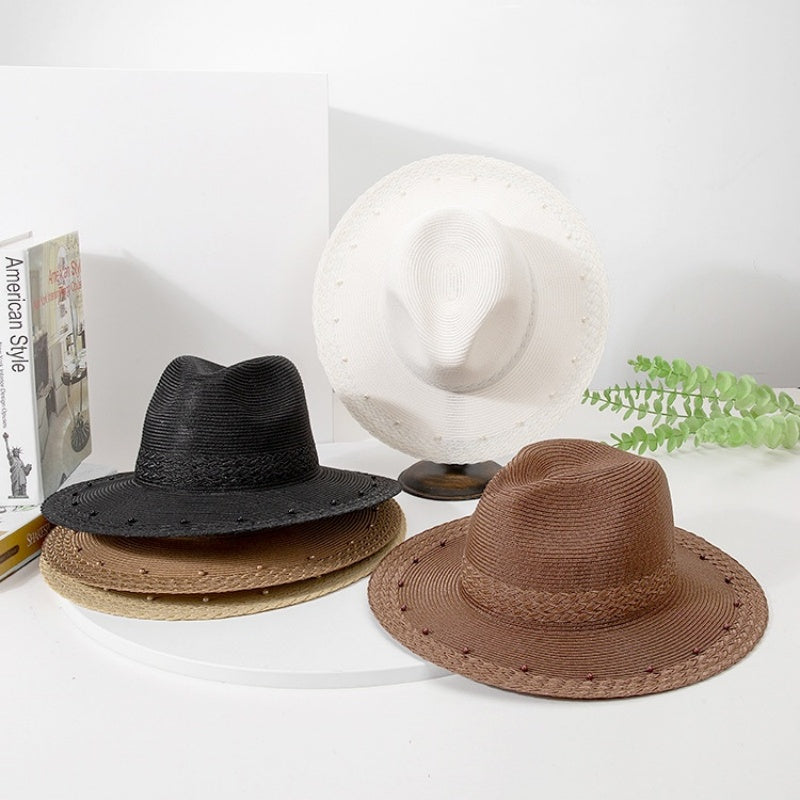 Sun Hat Straw Hat with Beads