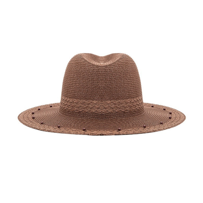 Sun Hat Straw Hat with Beads