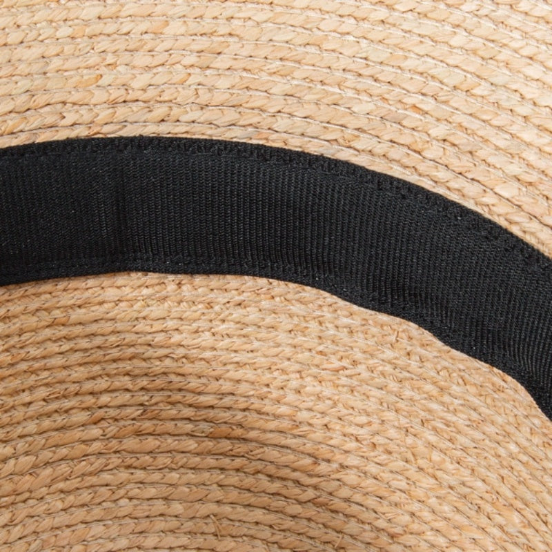 Straw Hat Sun Hat with Linen Webbing