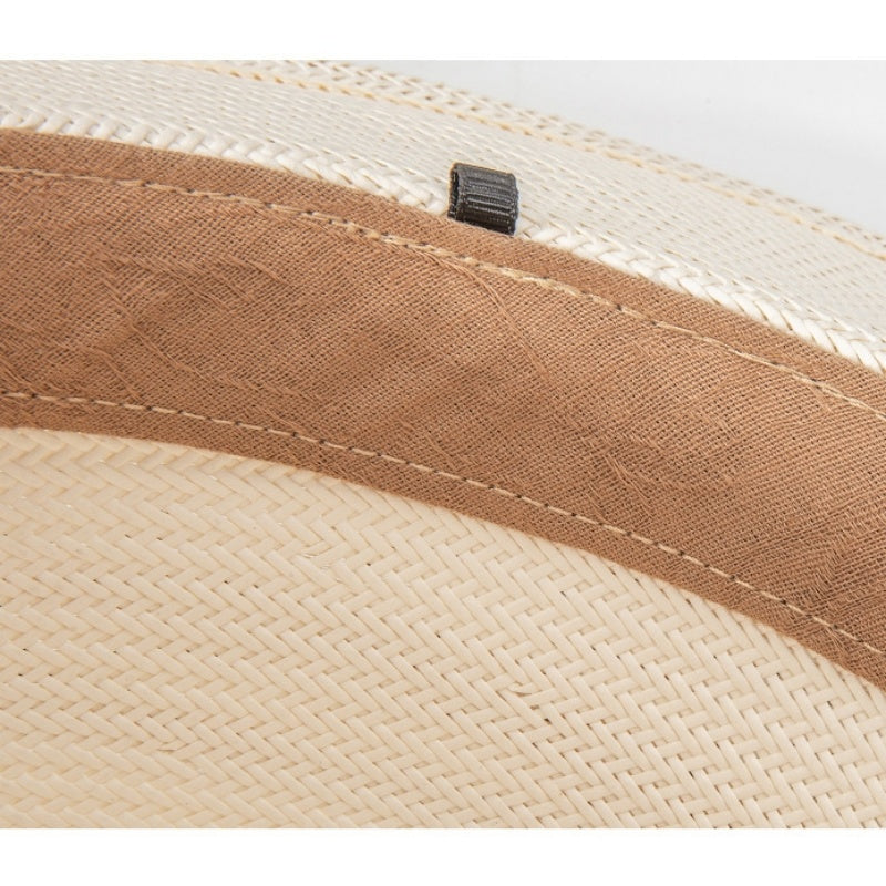 Bowler Hat Sun Hat with Linen Yarn Webbing and Beads