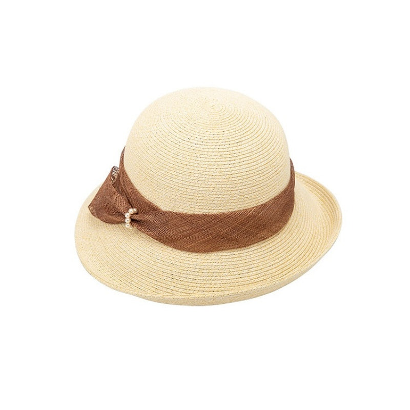 Straw Hat Bucket Hat with Bow