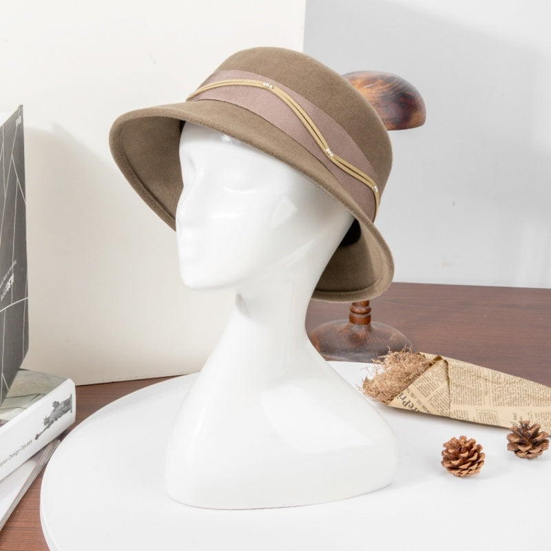 Felt Top Hat with Webbing and Pearl