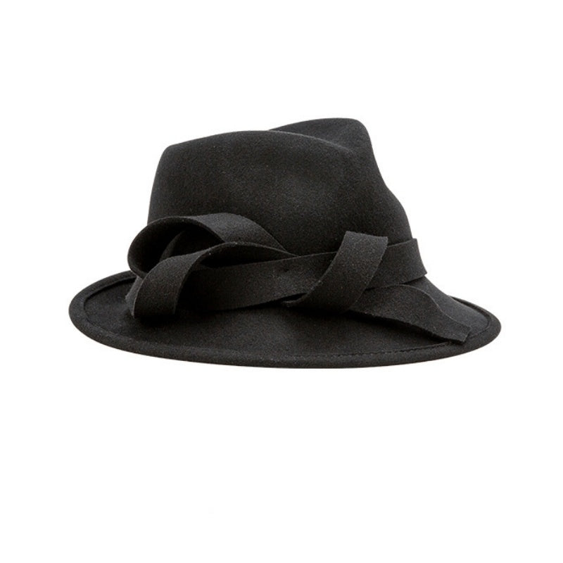 Felt Rolled Edge Top Hat with Felt Bow