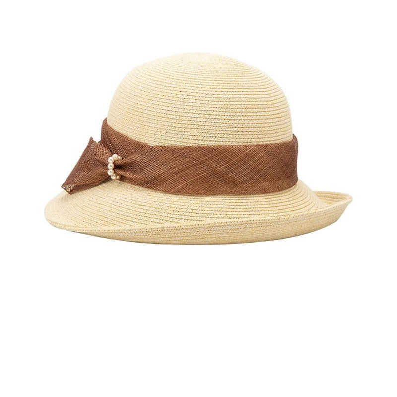 Straw Hat Bucket Hat with Bow