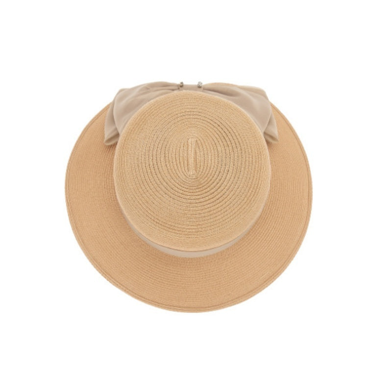 Straw Hat Sun Hat with Big Bow