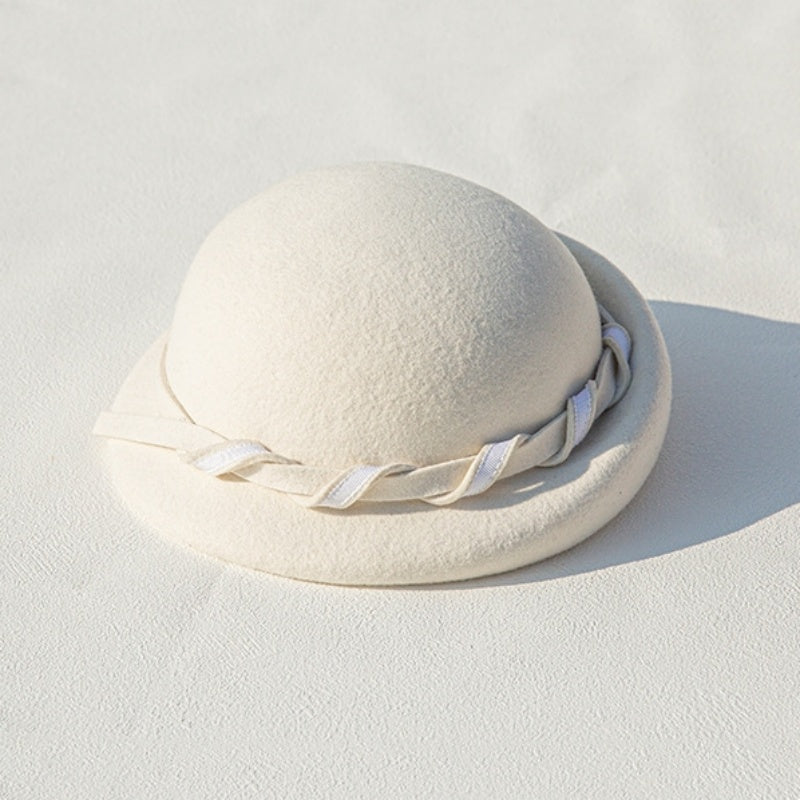 Felt Beret with Felt Strip Decoration