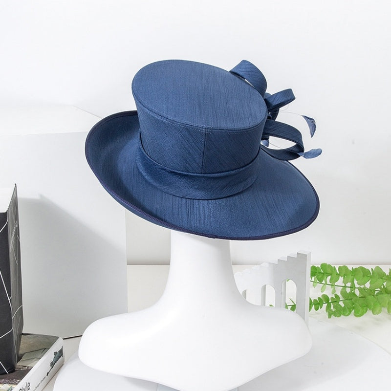 Top Hat Straw Hat with Floral Decoration