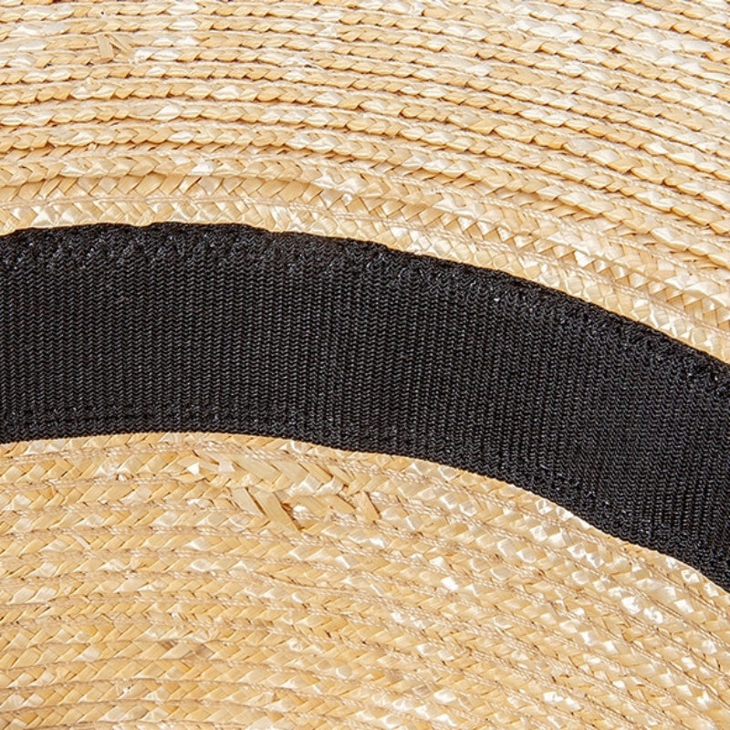 Straw Hat Sun Hat with Bow Cloth Webbing
