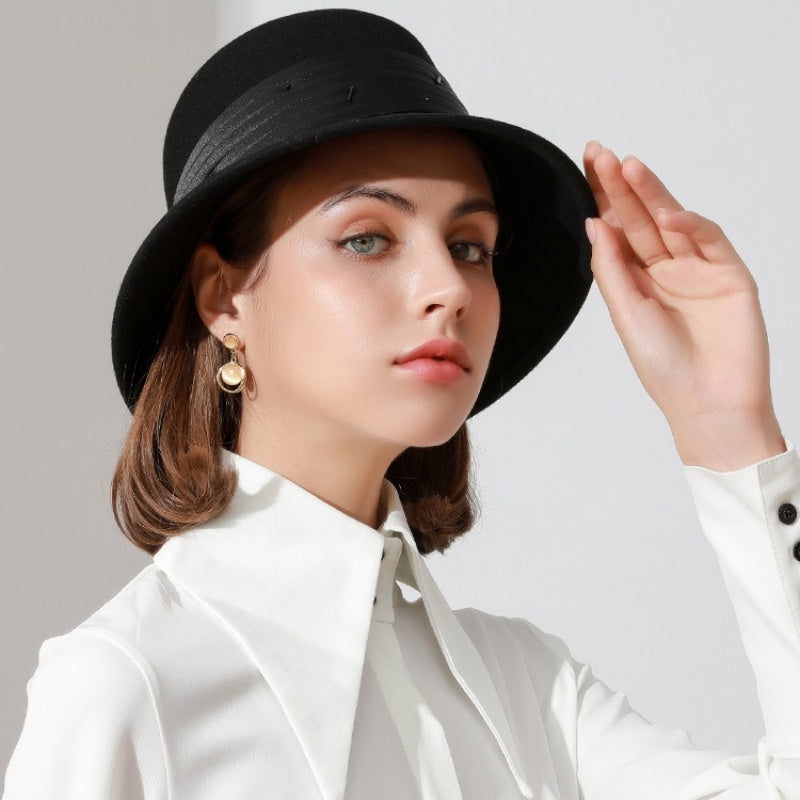 Felt Bucket Hats with Ribbon