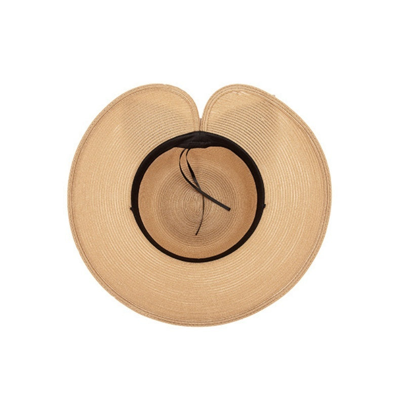 Straw Hat Sun Hat with Big Bow