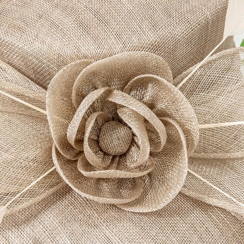 Top Hat Sun Hat with Flower and Bow Decorations