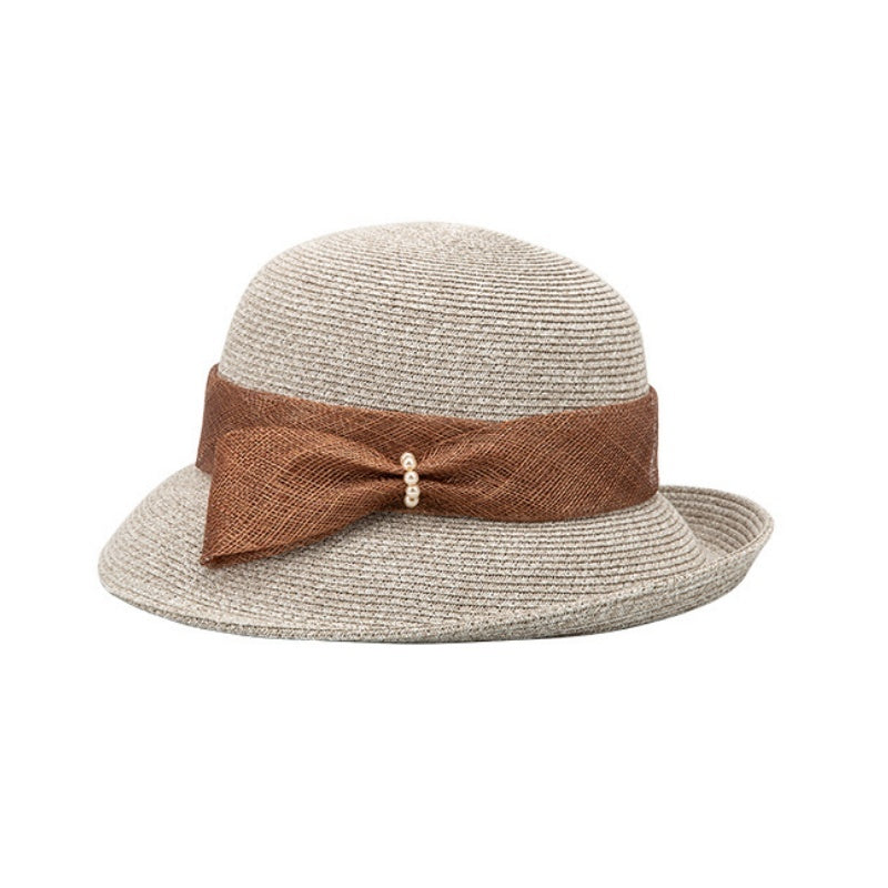 Straw Hat Bucket Hat with Bow