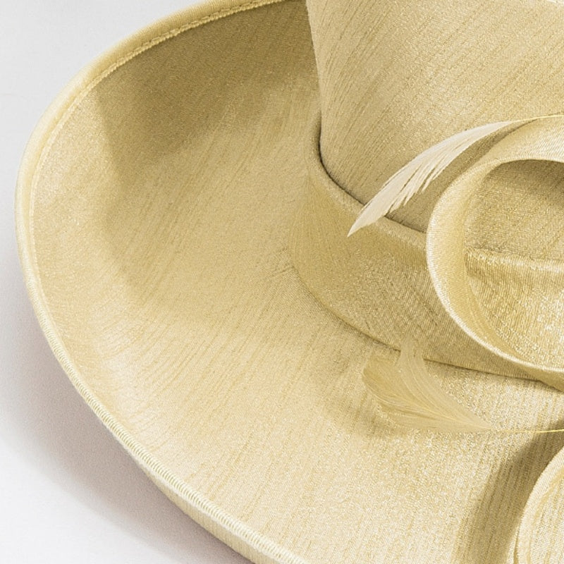 Top Hat Straw Hat with Floral Decoration