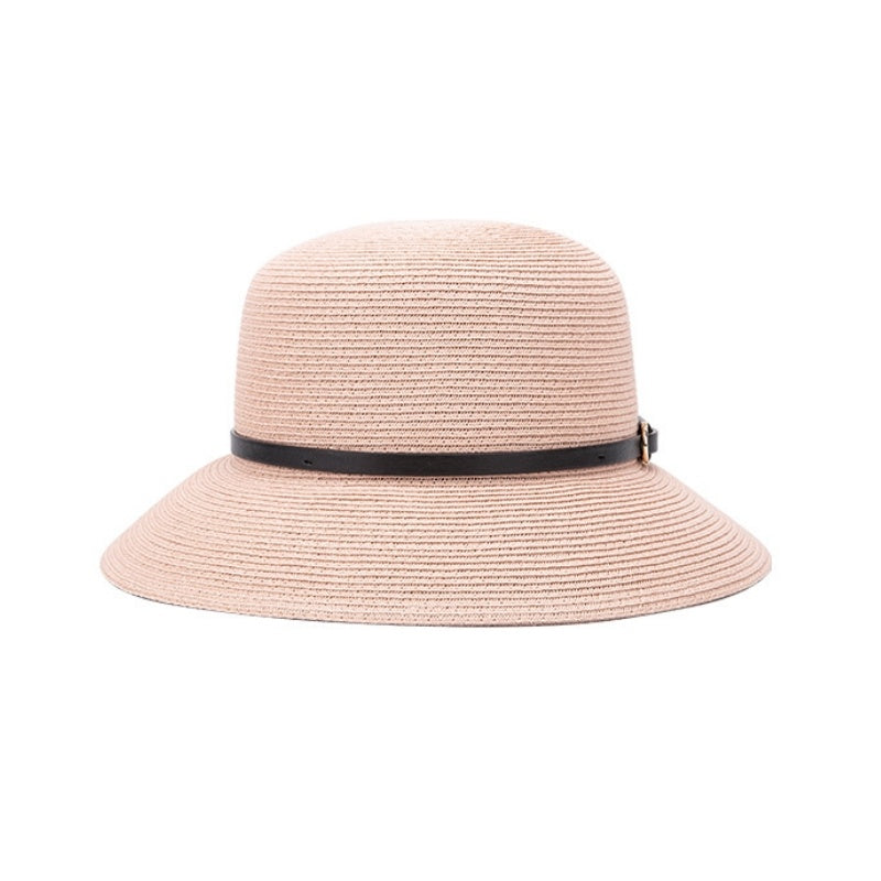Sun Hat Straw Hat with Black Leather Band