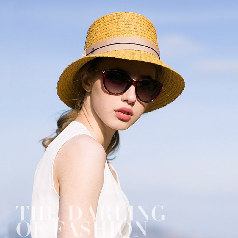 Straw Sun Hat with Webbing