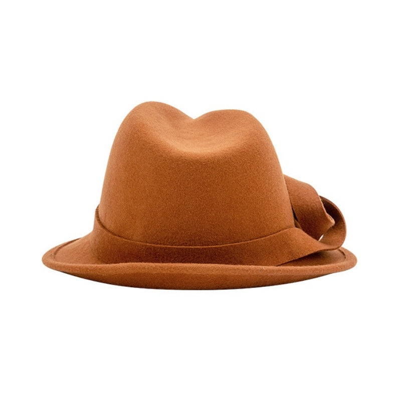 Felt Rolled Edge Top Hat with Felt Bow