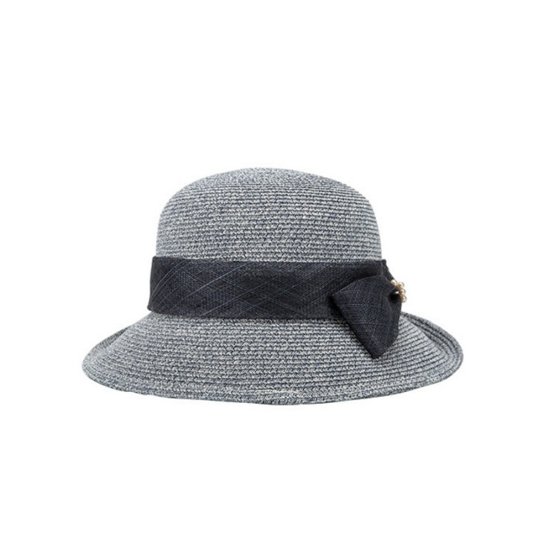 Straw Hat Bucket Hat with Bow