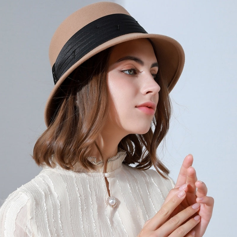 Felt Bucket Hats with Ribbon