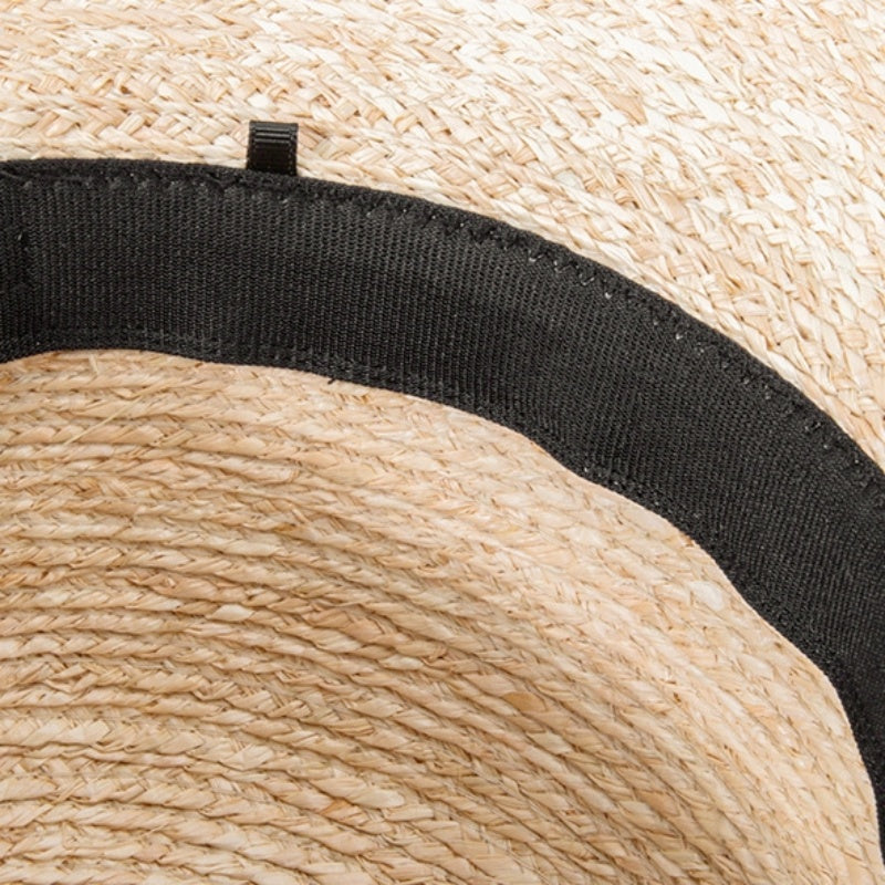 Sun Hat Straw Hat with String Beads and Bow