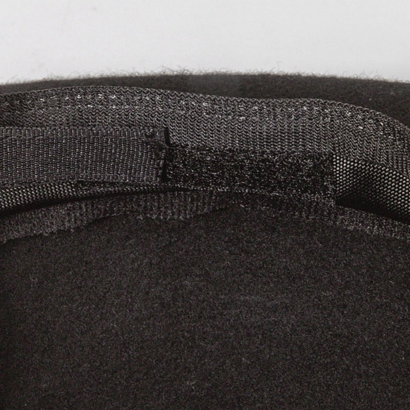 Rolled Edge Felt Top Hat with Feathers and Bow Webbing