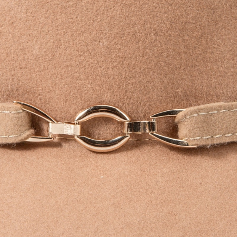 Felt Top Hat with Metal Buckle Decoration