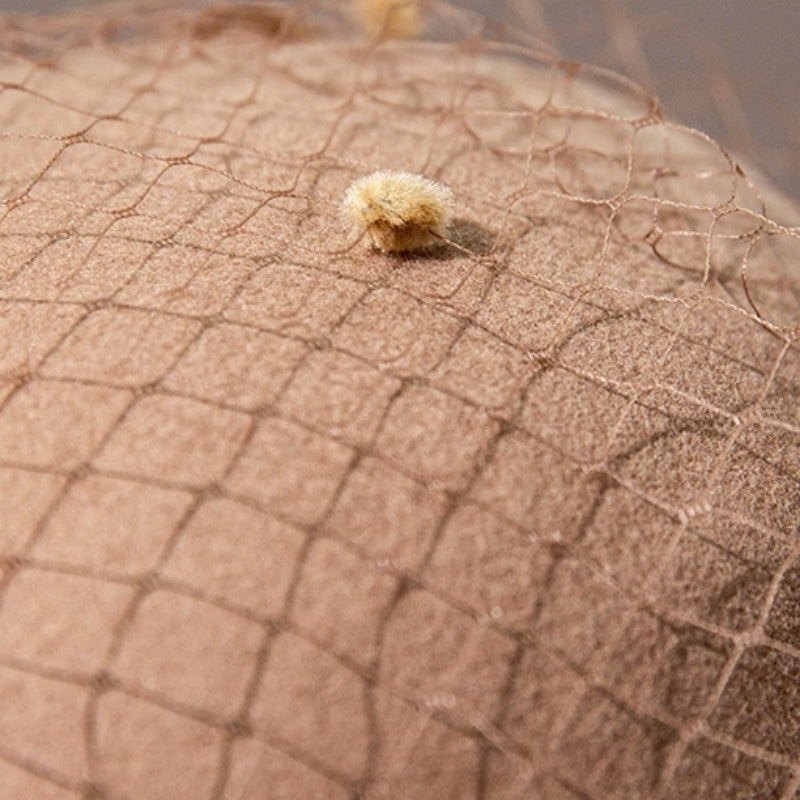 Felt Beret with Pearl Flower and Lace