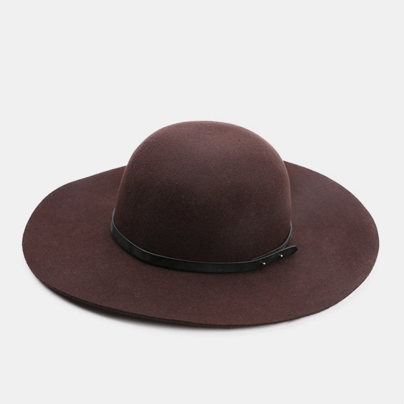 Felt Top Hat with Leather Decorative Ribbon