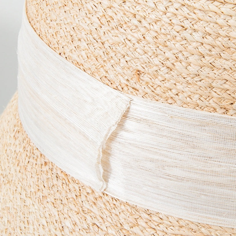 Simple Straw Hat Sun Hat with Webbing