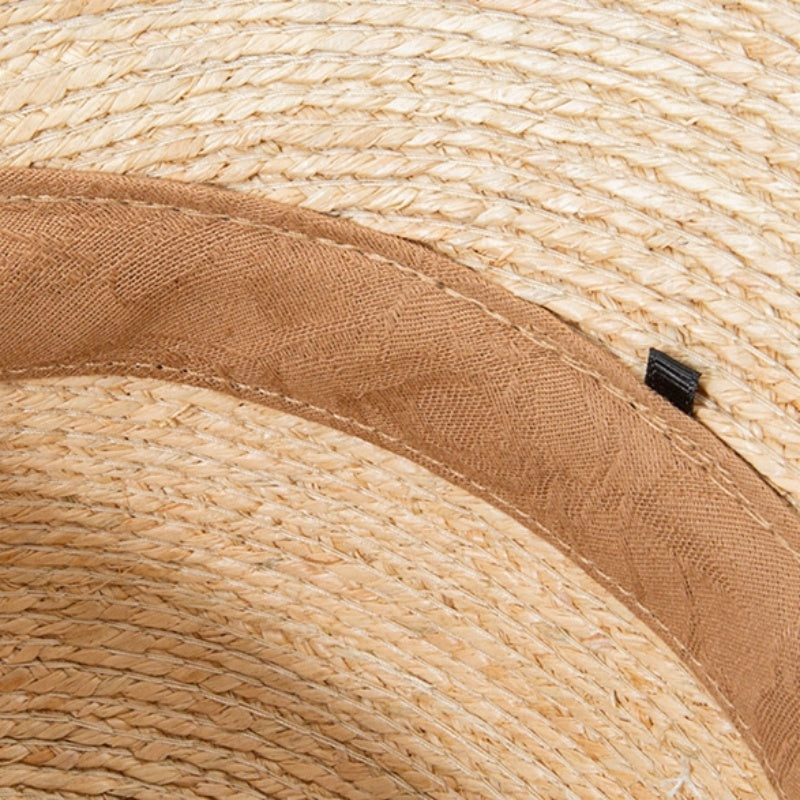 Simple Straw Hat Sun Hat with Webbing