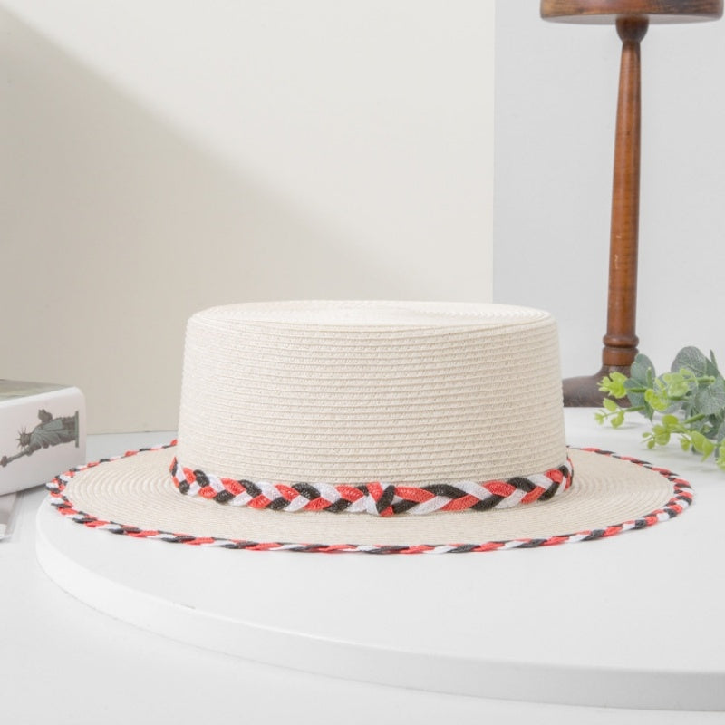 Bowler Hat Sun Hat with Colored Braided Rope