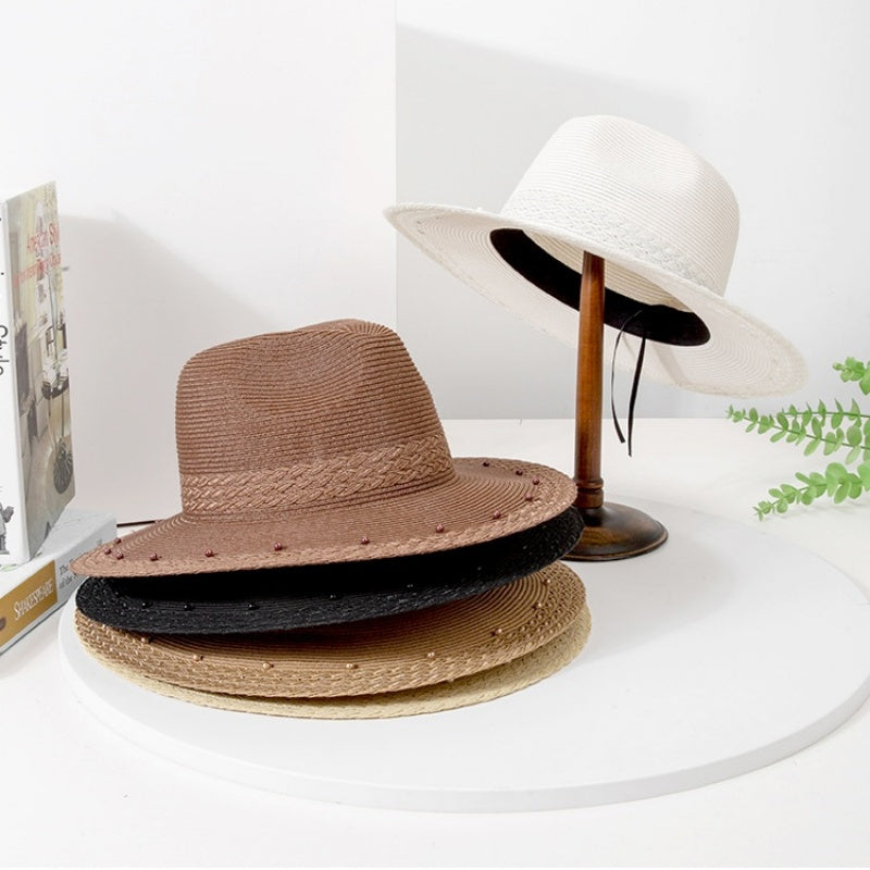 Sun Hat Straw Hat with Beads