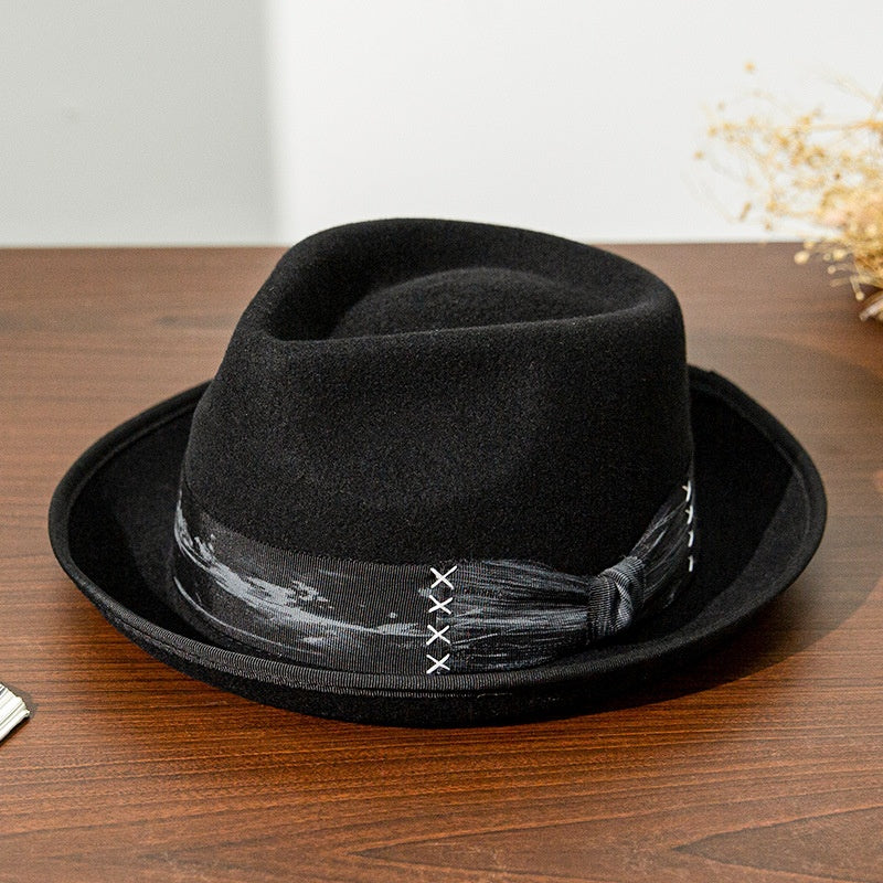 Felt Cowboy Hat with Patch Decoration