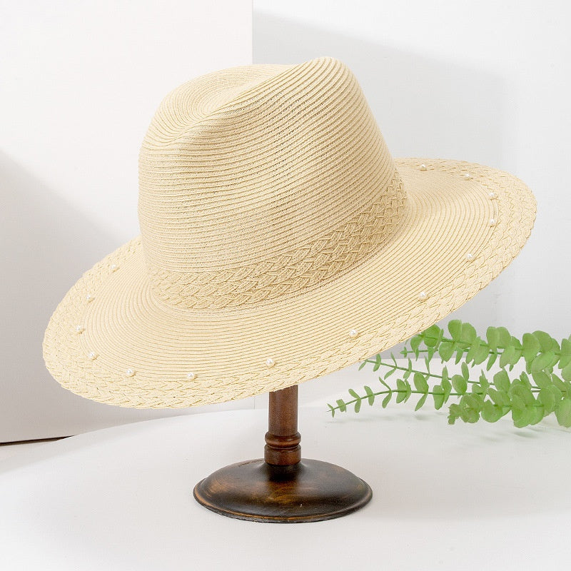 Sun Hat Straw Hat with Beads