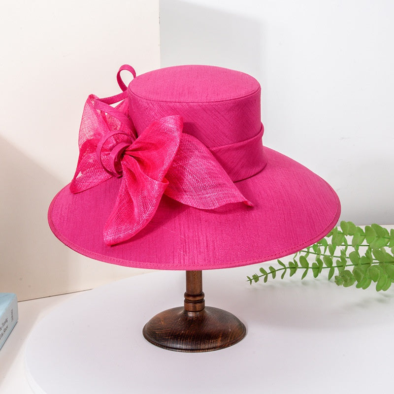 Cloche Hat Top Hat with Big Bow