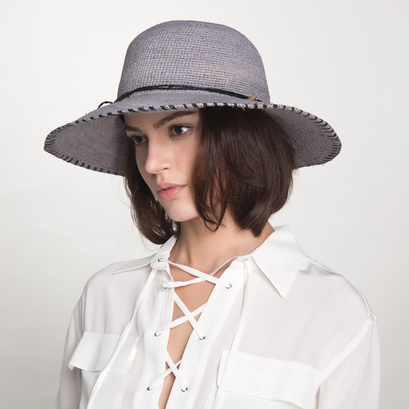 Straw Sun Hat with Black Bow String