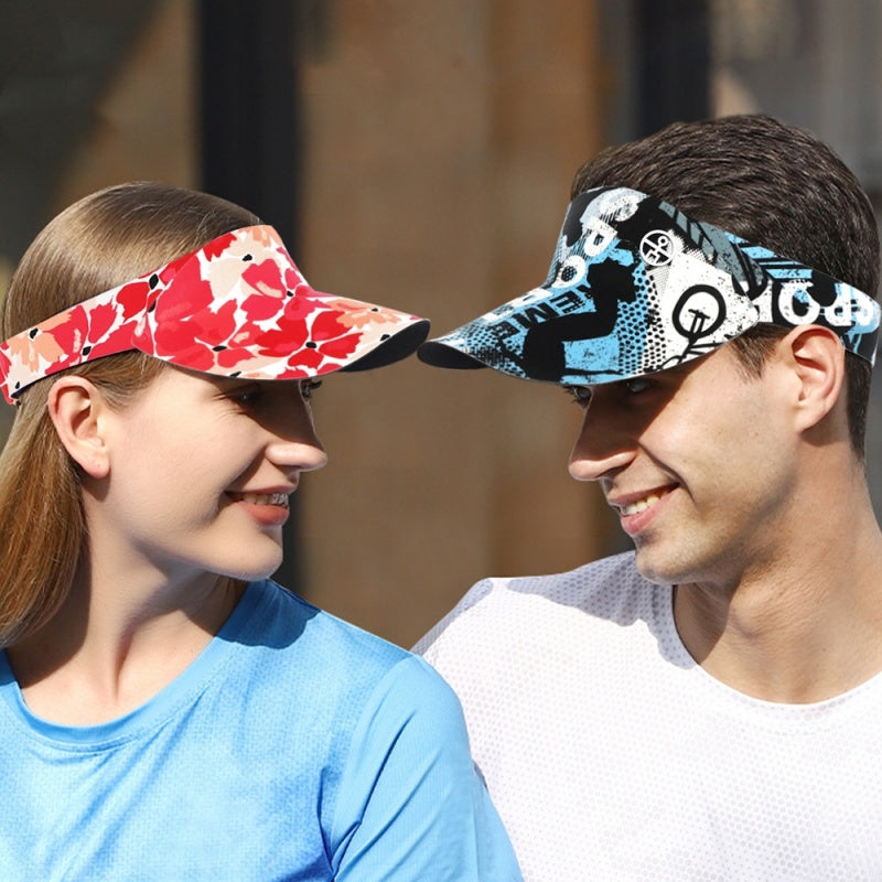 Quick-Drying Printed Sun Hat with Empty Top