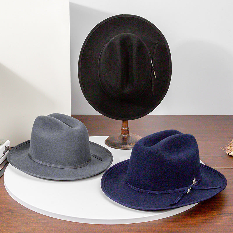 Felt Top Hat with Silver Arrows and Webbing Decorations
