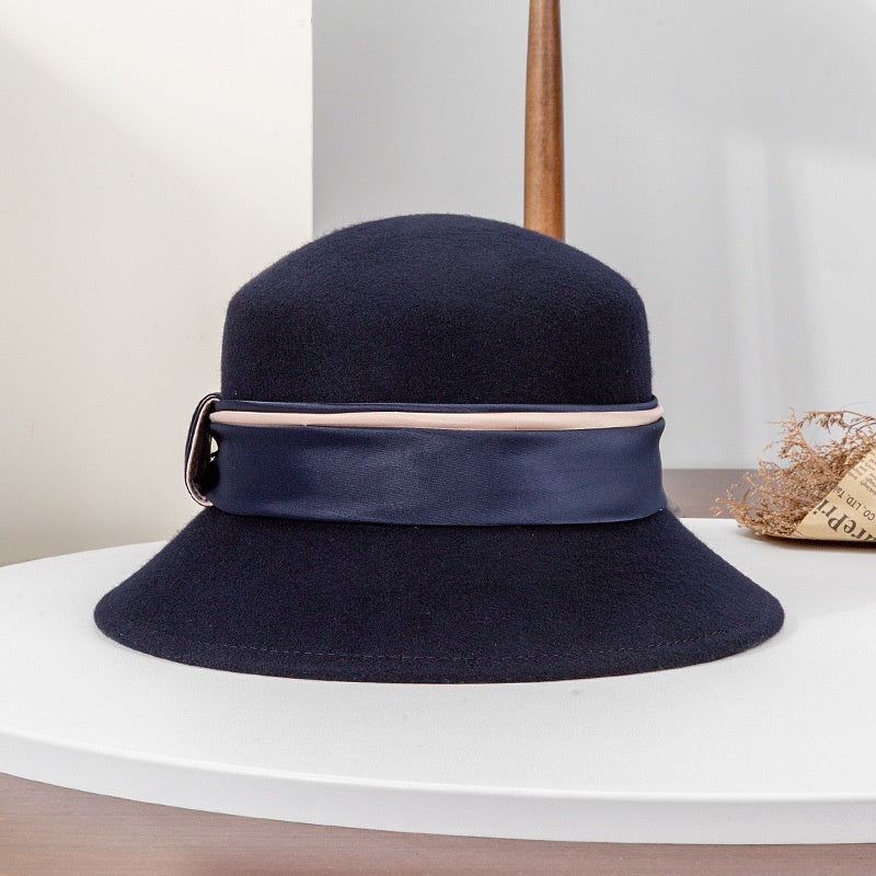 Felt Top Hat Satin with Webbing Decoration