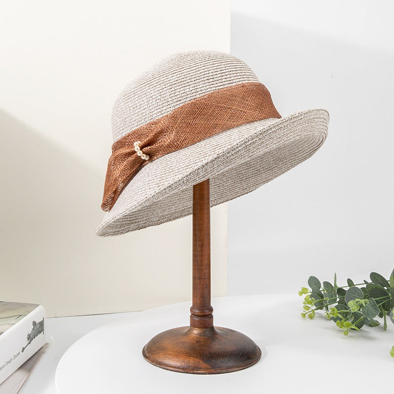 Straw Hat Bucket Hat with Bow