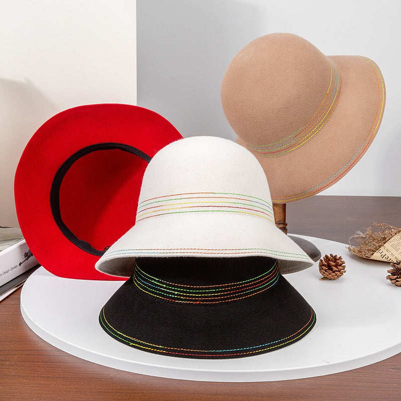 Felt Top Hat with Colored Braided Thread